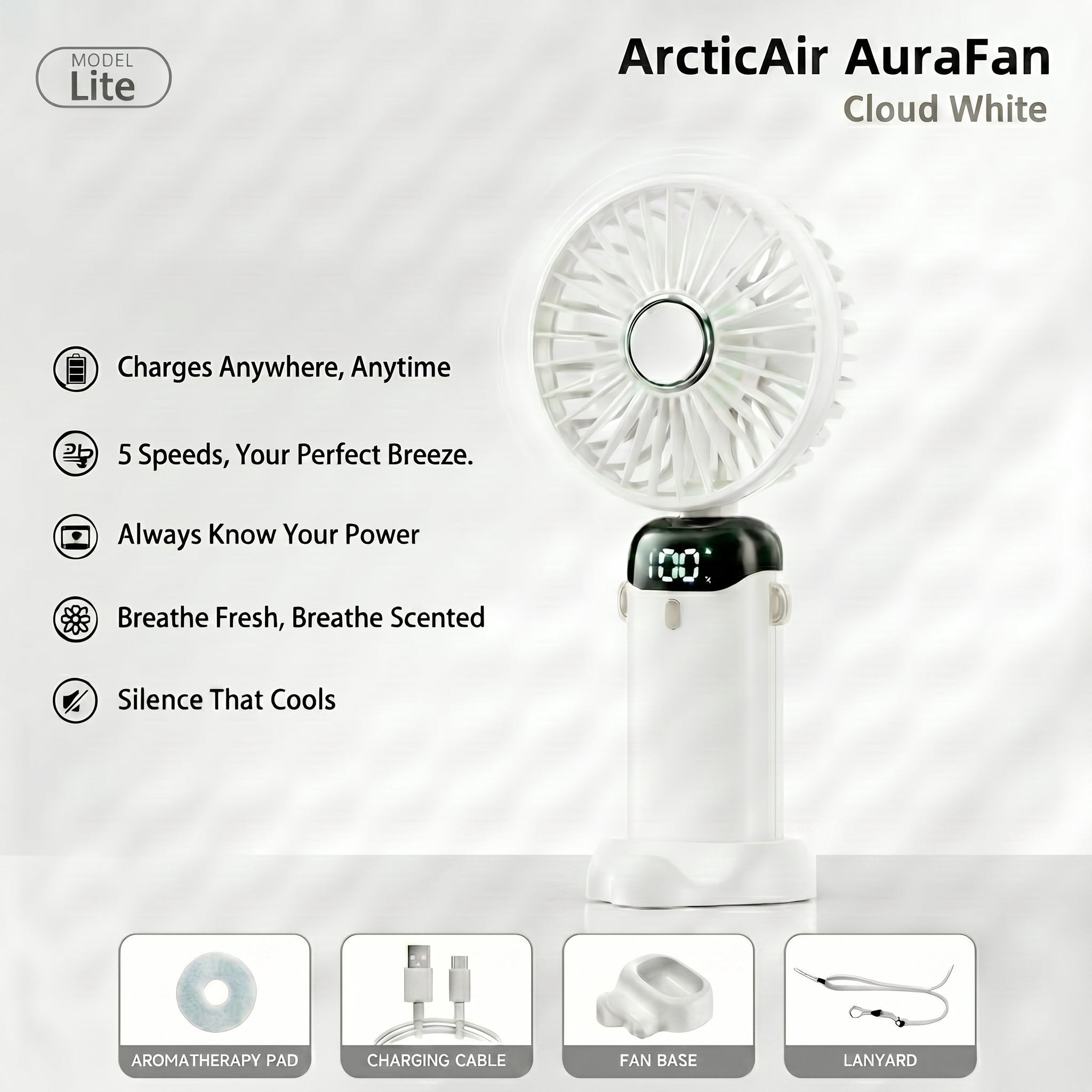ArcticAir AuraFan compact fan – close-up detail